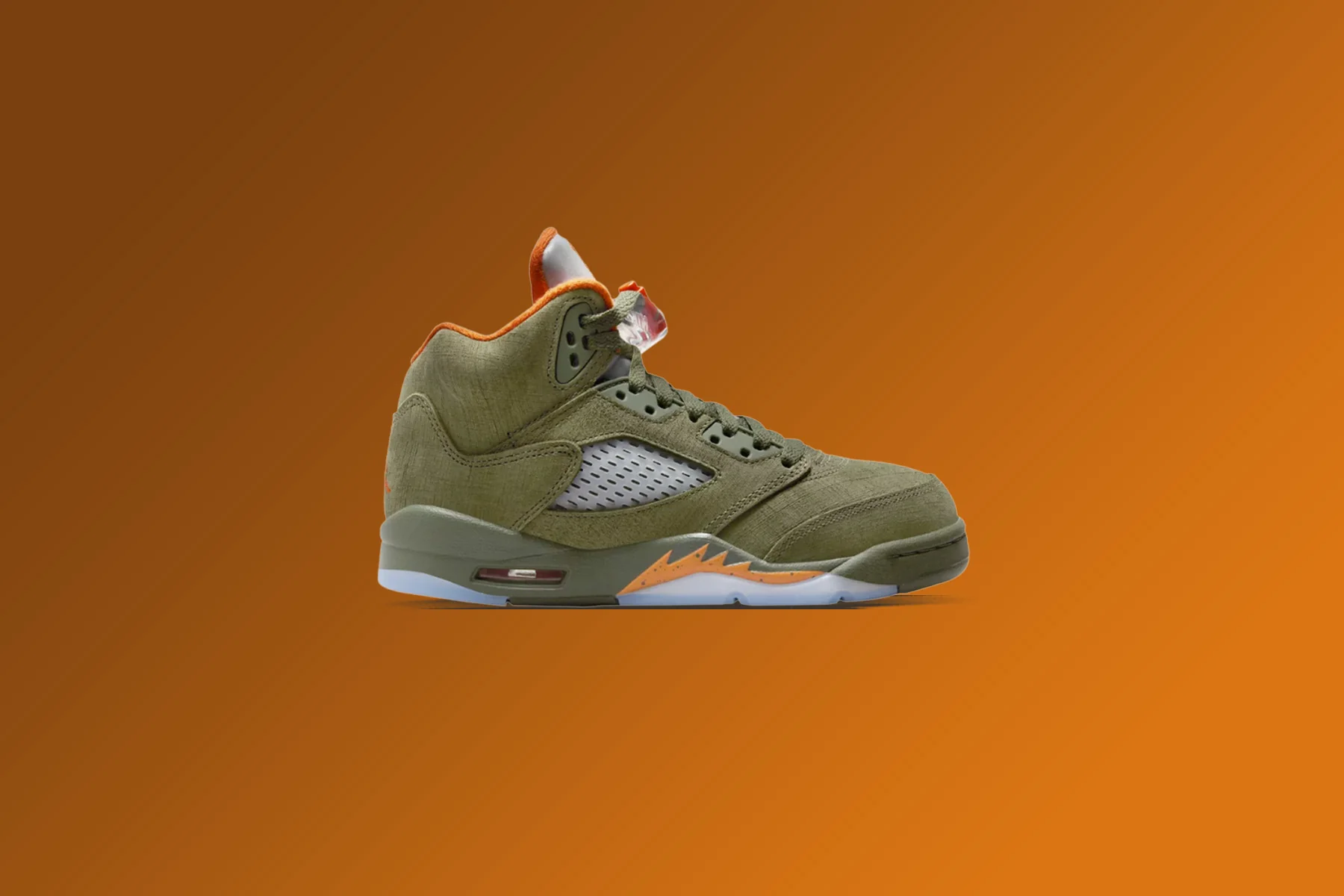 Air Jordan 5 Retro 'Olive' (GS) - Army Olive/Solar Orange - Image 5