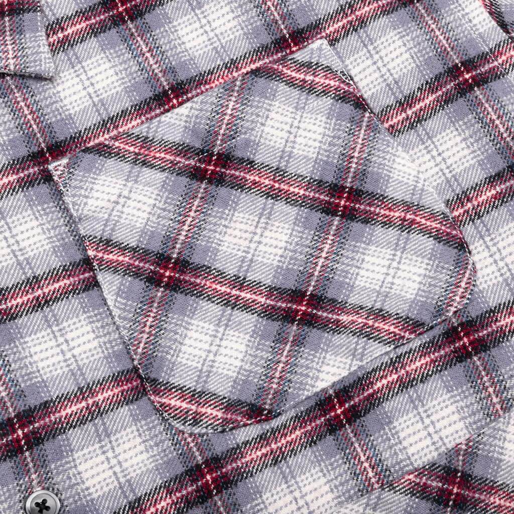 6 Pocket Flannel Shirt - Lavender/Bordeaux - Image 3