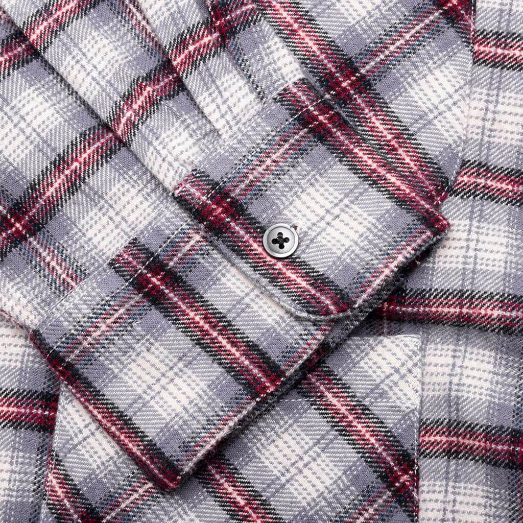 6 Pocket Flannel Shirt - Lavender/Bordeaux - Image 4