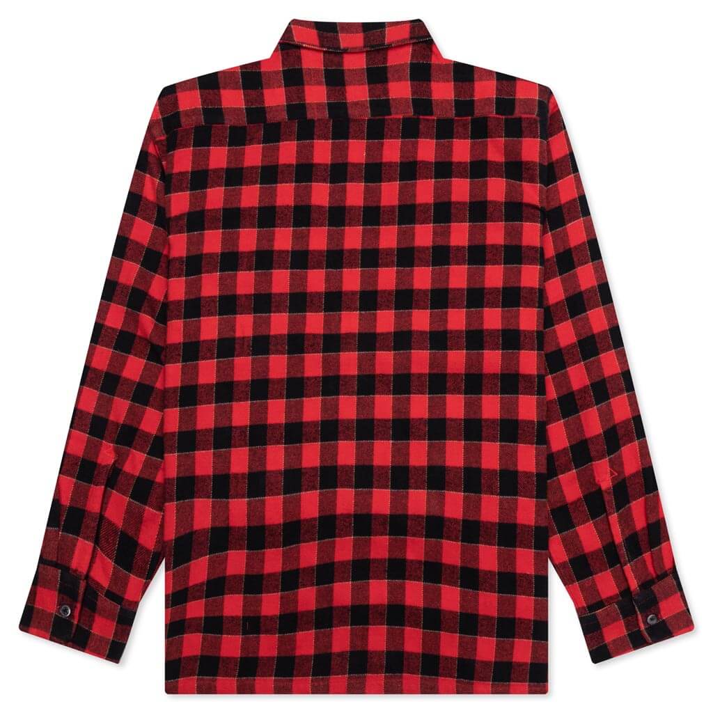 6 Pocket Flannel Shirt - Red/Black - Image 2