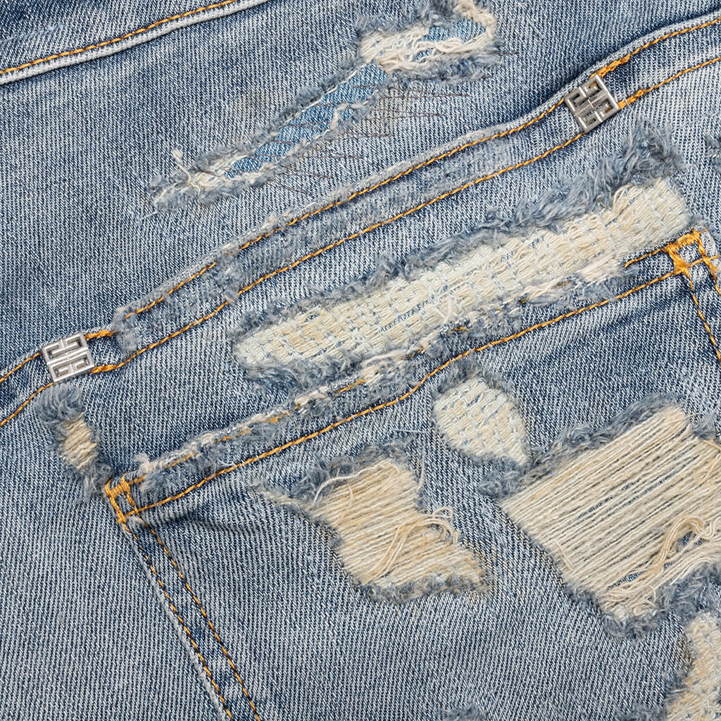 Straight Fit 5 Pocket Trousers - Light Blue - Image 5
