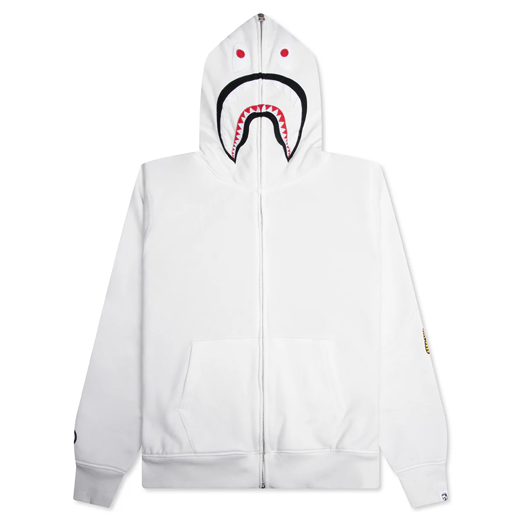 2nd Shark Full Zip Hoodie - White