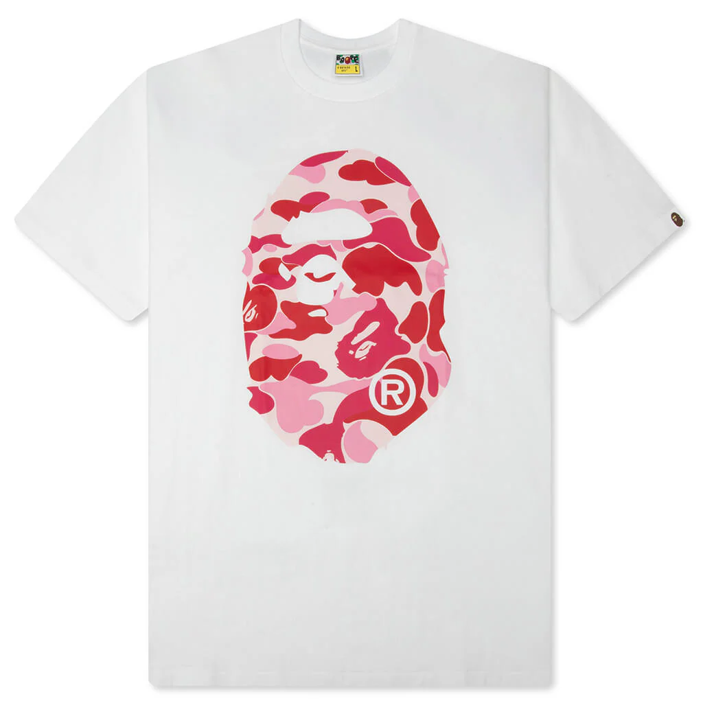 ABC Camo Big Ape Head Tee - White/Pink