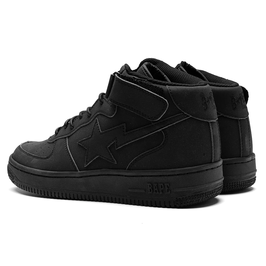 Bape STA Mid Black Suede - Black - Image 3