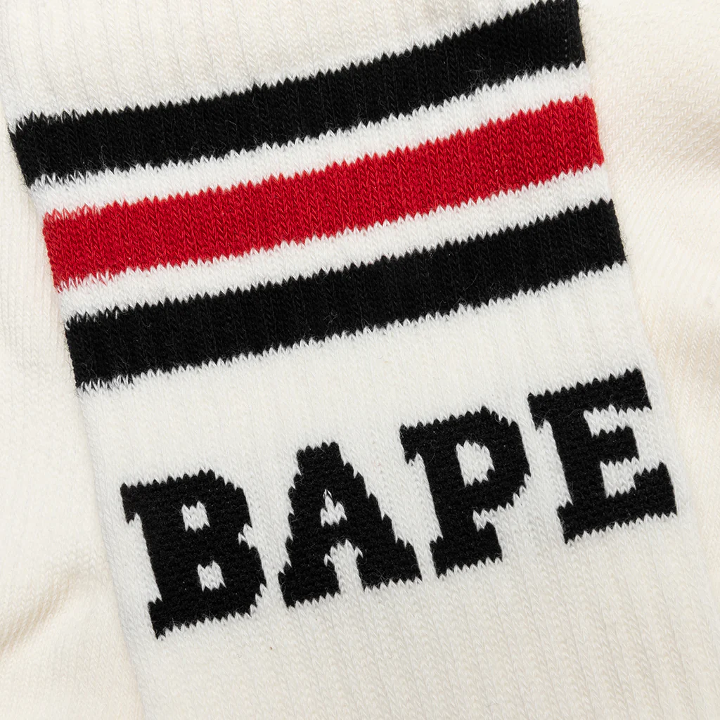 Bape Stripe Socks - Black/Red - Image 2