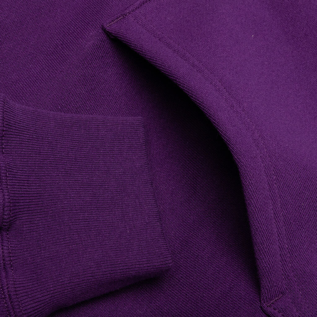 College Relaxed Fit Full Zip Hoodie - Purple - Image 5