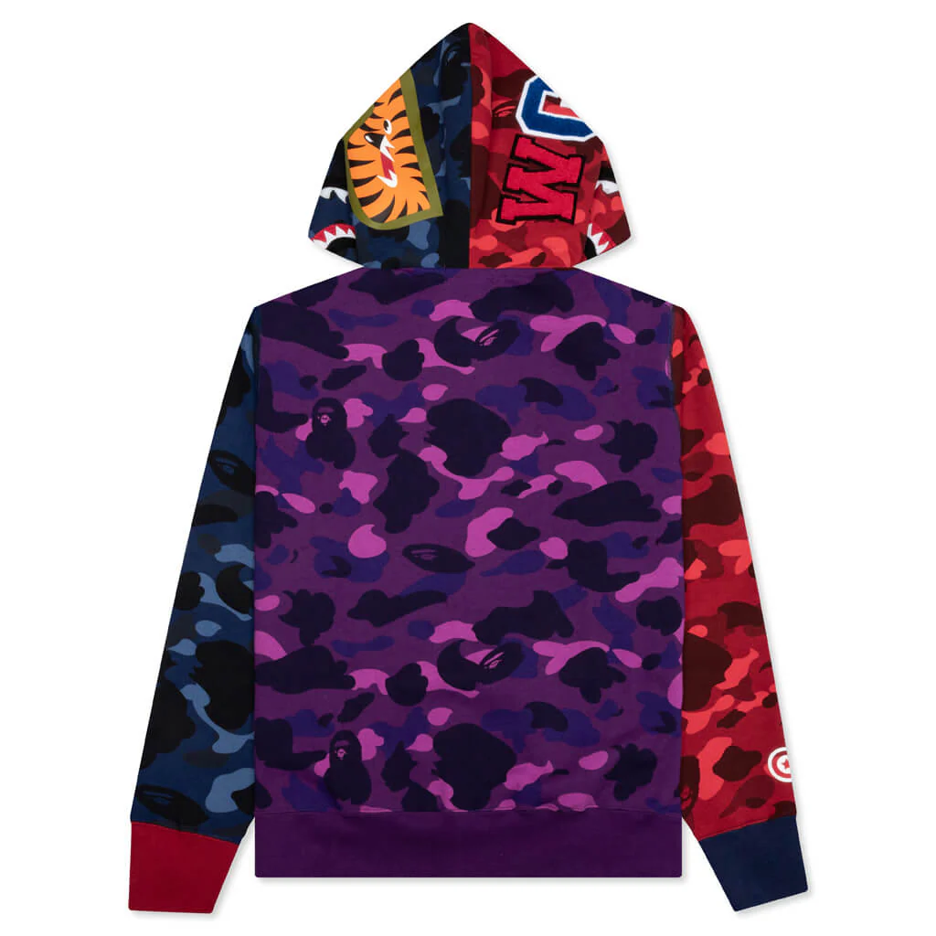 Crazy Shark Wide Fit Full Zip Double Hoodie - Multi - Image 2
