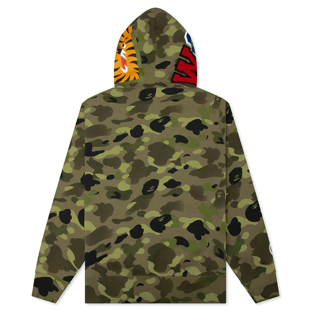 Graduation Camo Shark Full Zip Hoodie - Olive Drab - Image 2