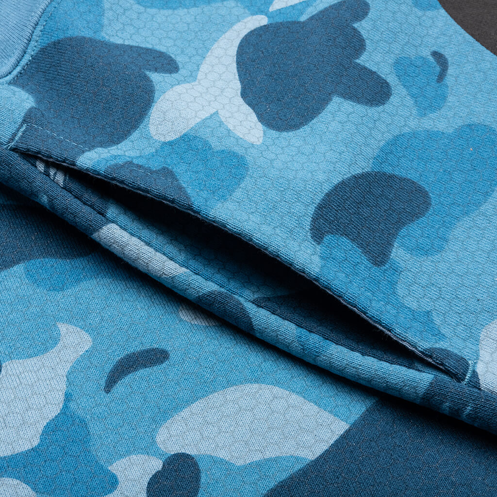Honeycomb Camo Shark Sweat Shorts - Blue - Image 3
