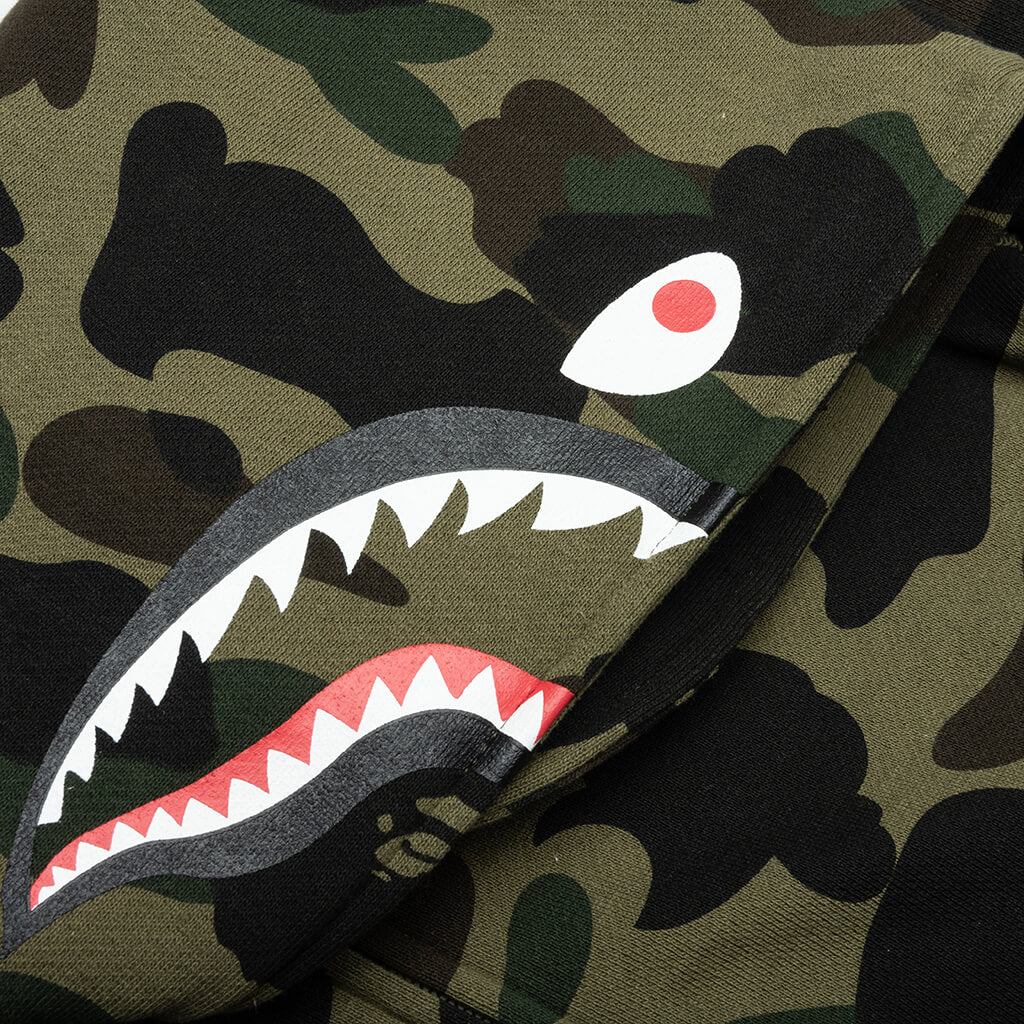 Kid's 1ST Camo Patch Print Shark Zip Hoodie - Green - Image 5