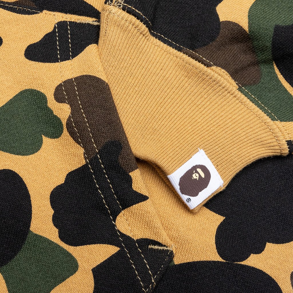 Kid's 1ST Camo Patch Print Shark Zip Hoodie - Yellow - Image 3