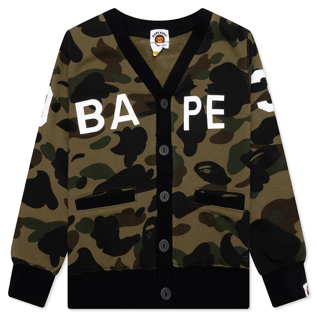 Kids 1st Camo Sweat Cardigan - Green