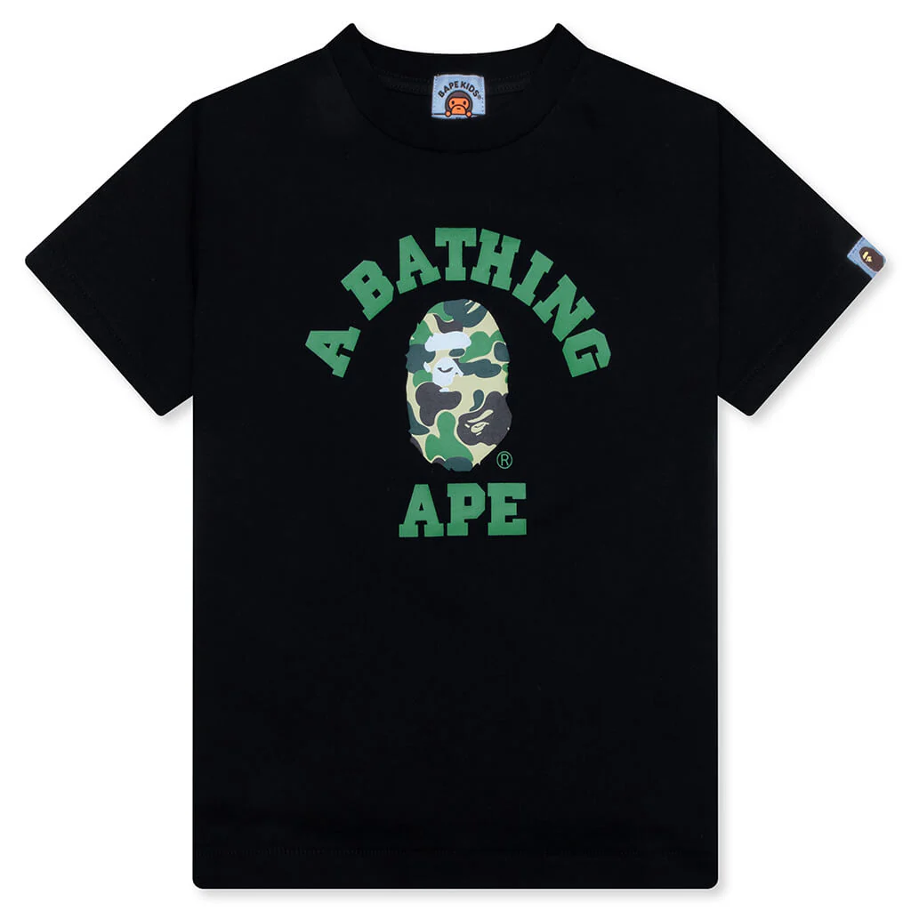 Kid's ABC Camo College Tee - Black/Green