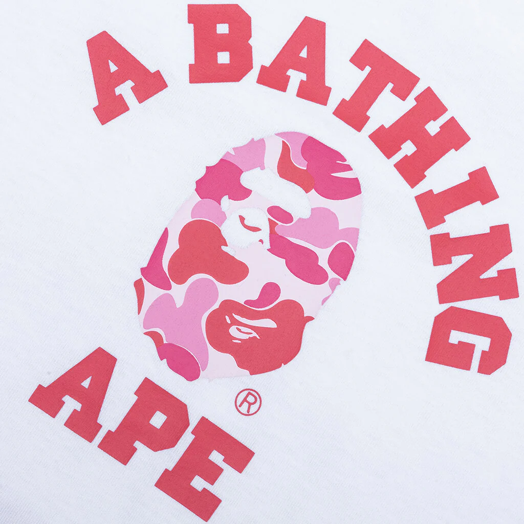 Kid's ABC Camo College Tee - White/Pink - Image 3