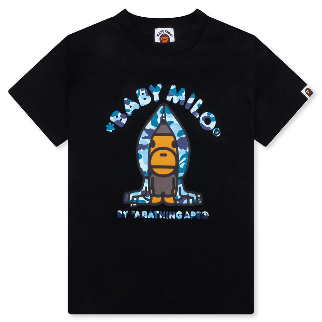 Kid's ABC Camo Milo Hoodie Tee - Black/Blue