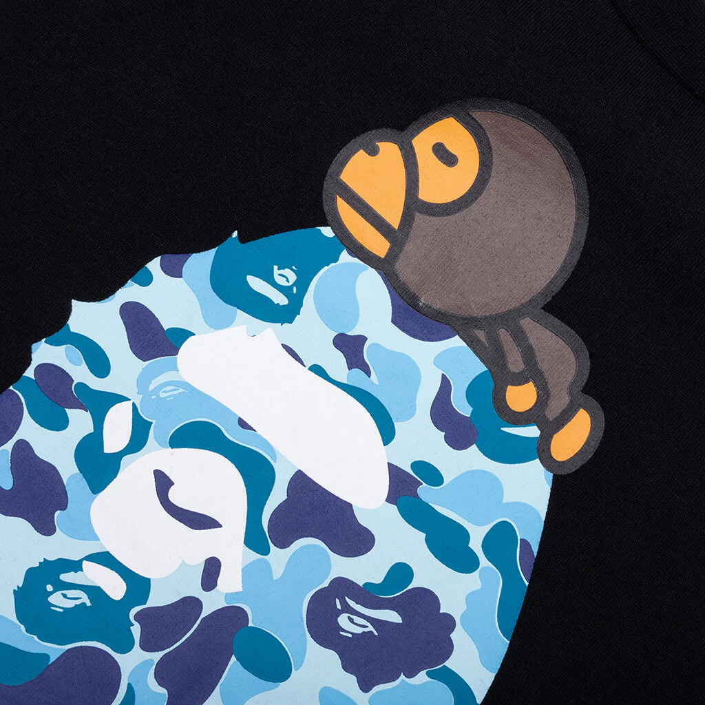 Kid's ABC Camo Milo on Big Ape Tee - Black/Blue - Image 3