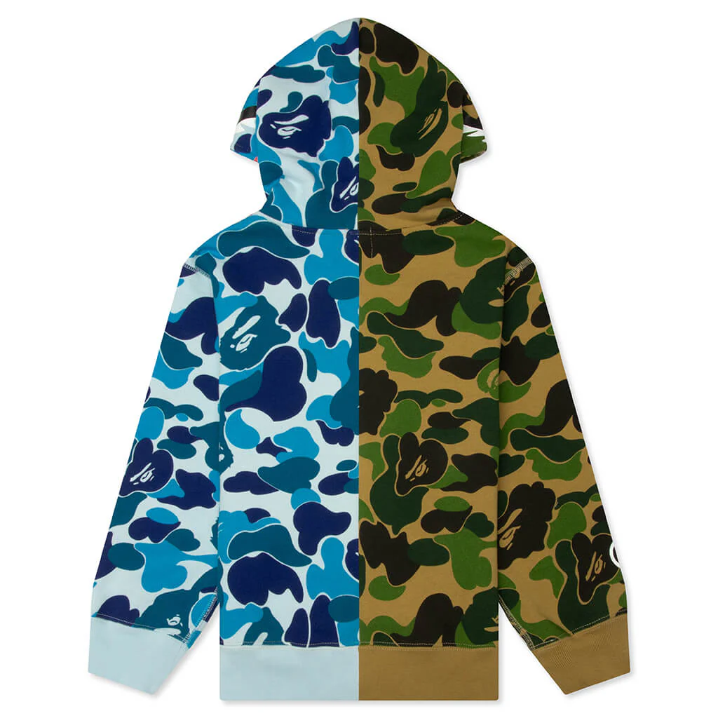 Kids ABC Camo Multi Shark Zip Hoodie - Green - Image 2