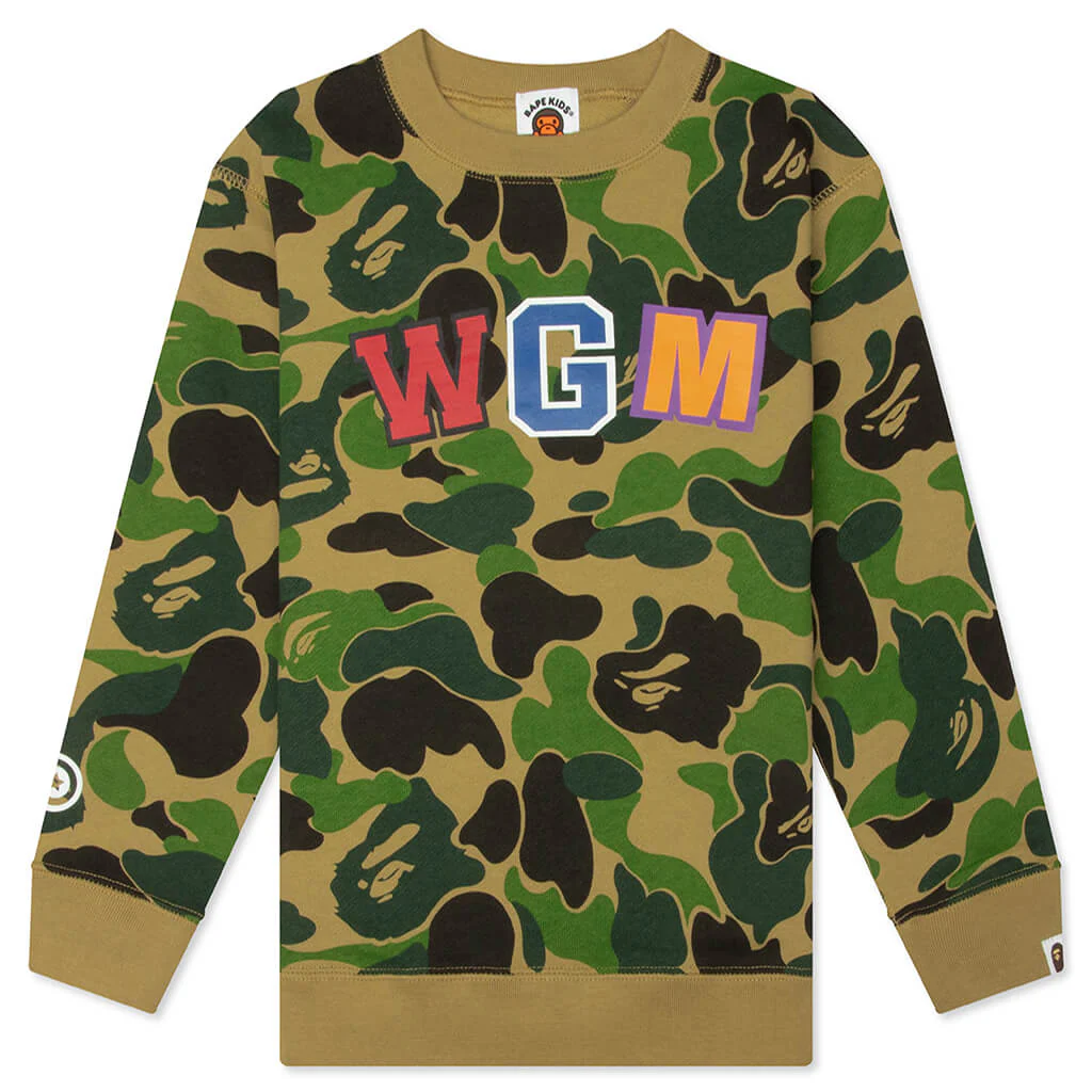Kids ABC Camo Shark Crewneck Sweatshirt - Green