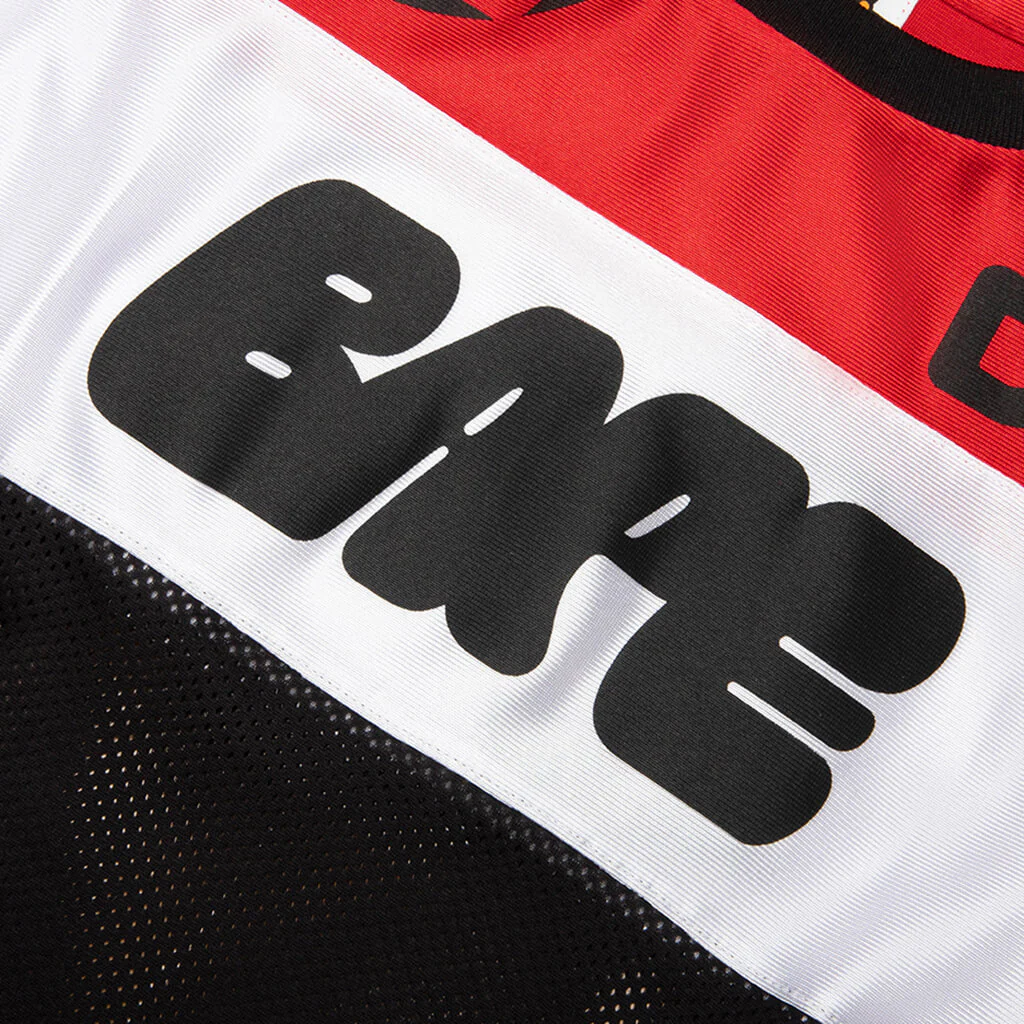 Kids BAPE Mesh L/S Tee - Red - Image 3