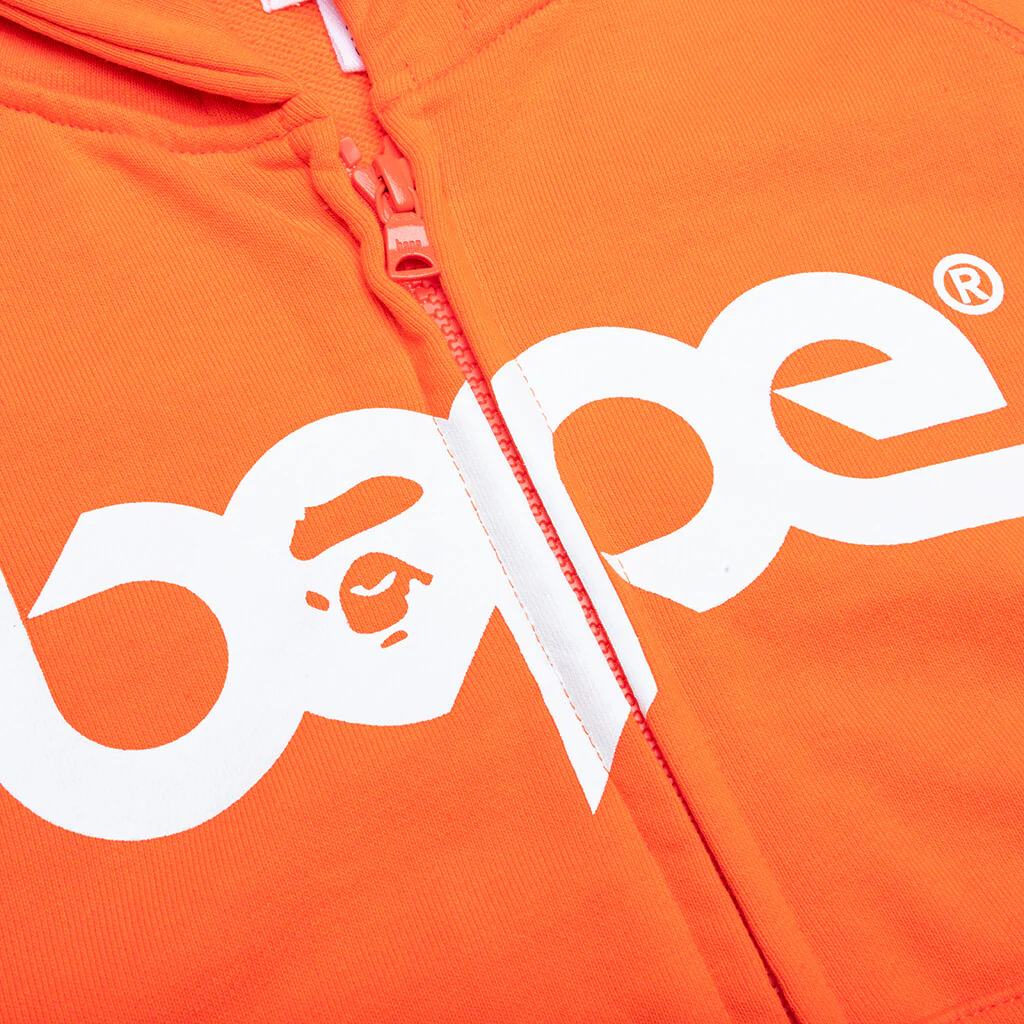 Kid's Bape Relaxed Fit Pigment Dye Zip Hoodie - Orange - Image 4