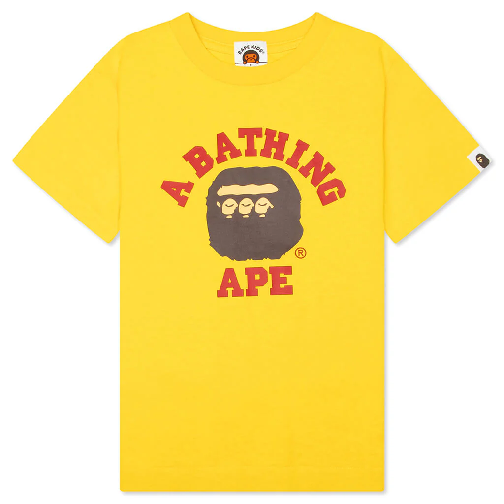 Kids Triple College Tee - Yellow