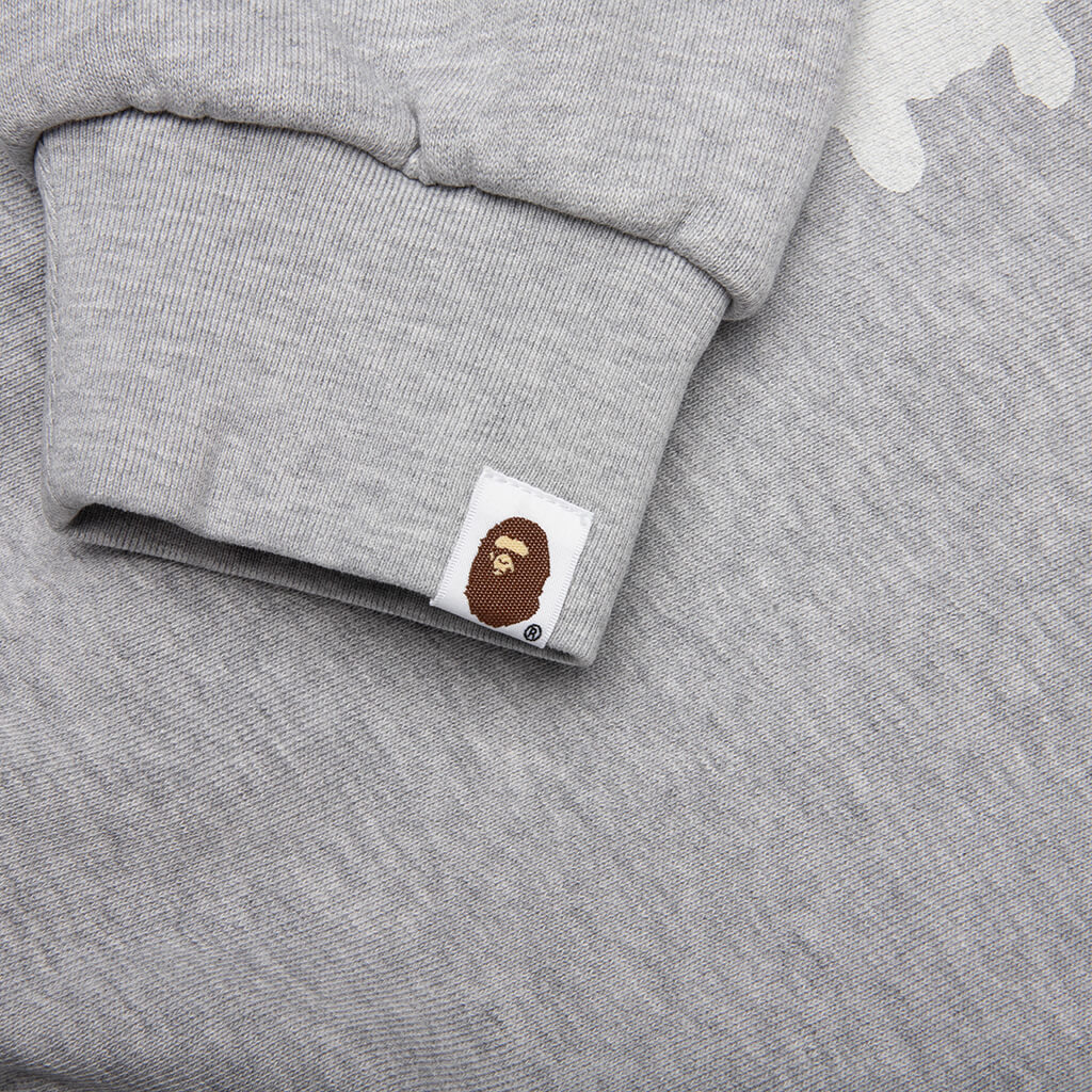 Skeleton Shark Heavy Washed Cropped Fit Full Zip Hoodie - Gray - Image 6