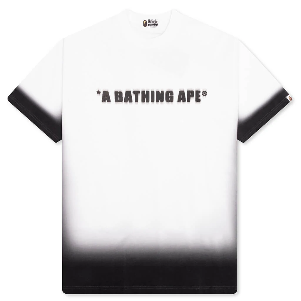 Spray Print Bathing Ape Logo Relaxed Fit Tee - Black
