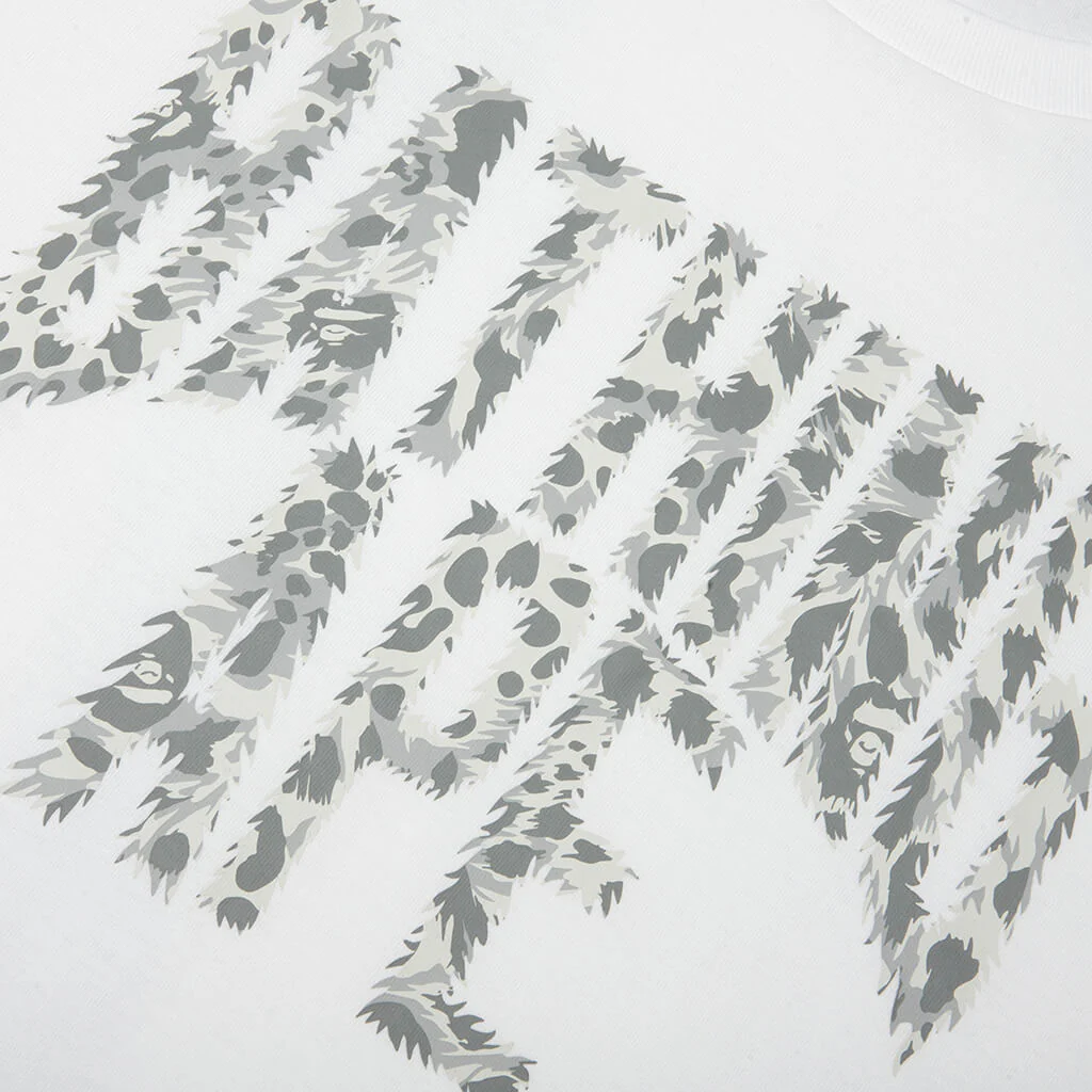 Wild Leopard Pattern NYC Logo Tee - White/Gray - Image 3