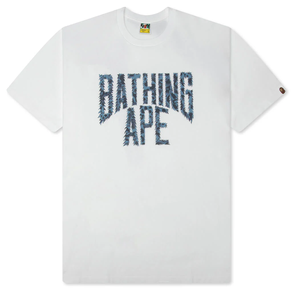 Wild Leopard Pattern NYC Logo Tee - White/Navy