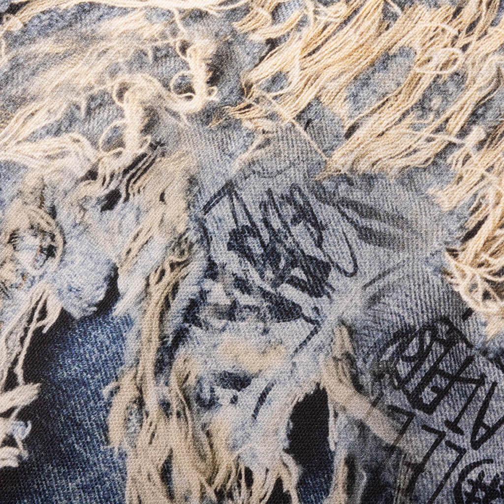 Super Baggy Fit Scribble Jeans - Mid Blue - Image 4