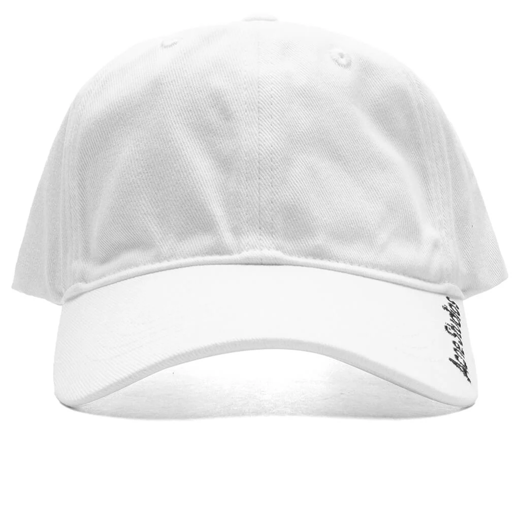 Embroidered Logo Baseball Cap - White