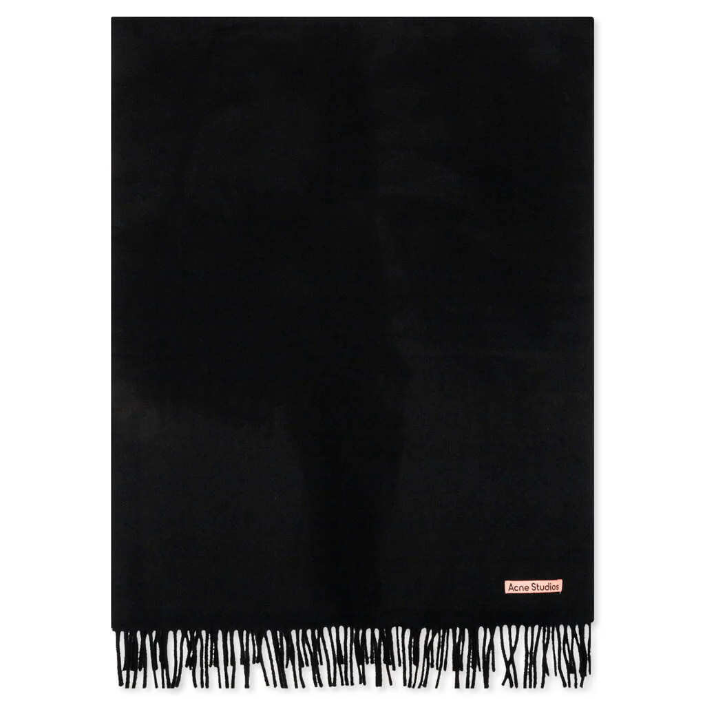 Fringe Wool Scarf - Black