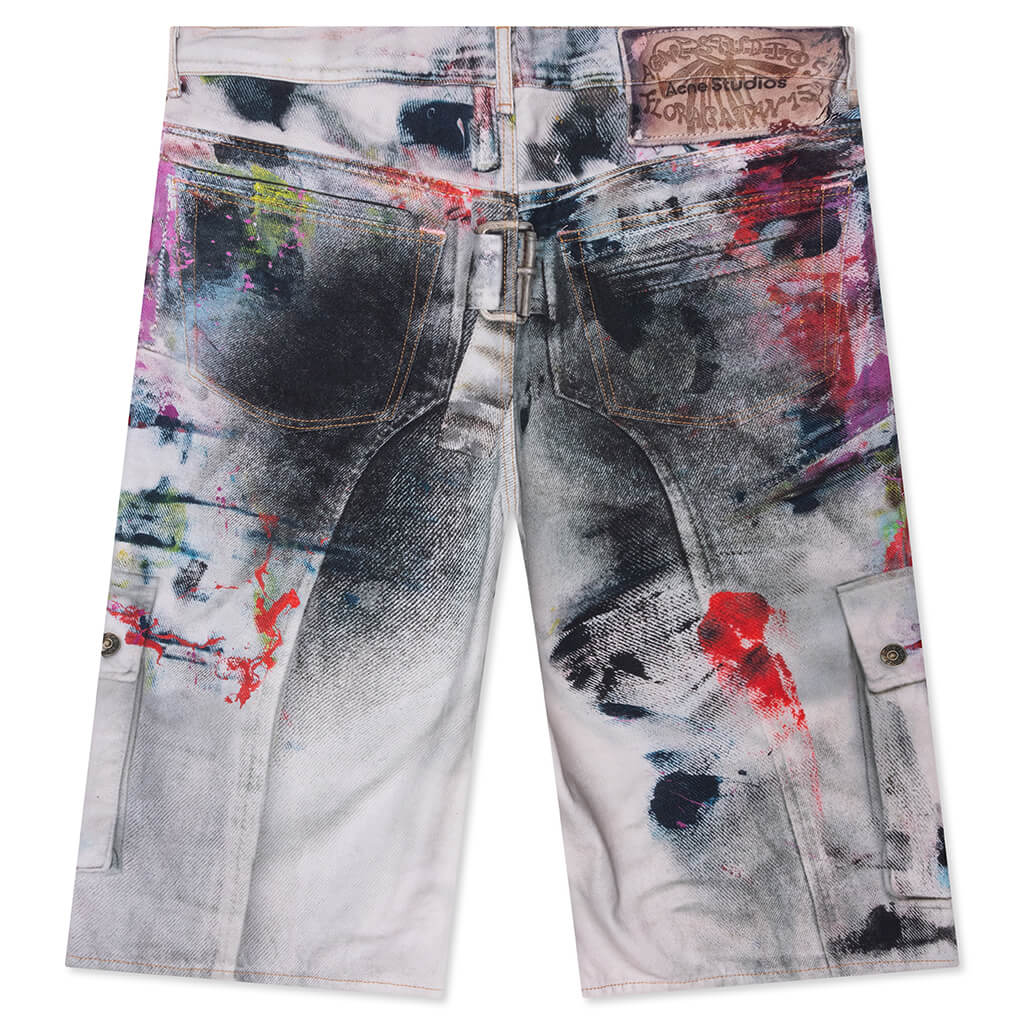 Denim Shorts - White/Multi - Image 2