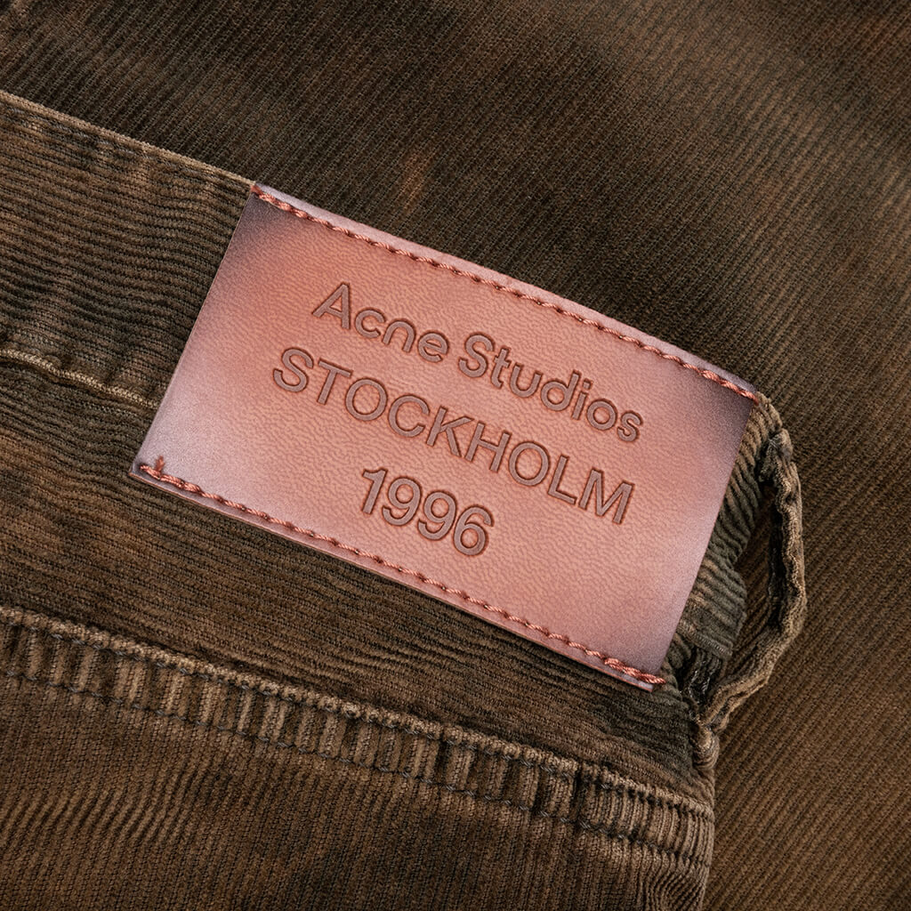 Stonewash Corduroy Trousers - Olive Green - Image 4