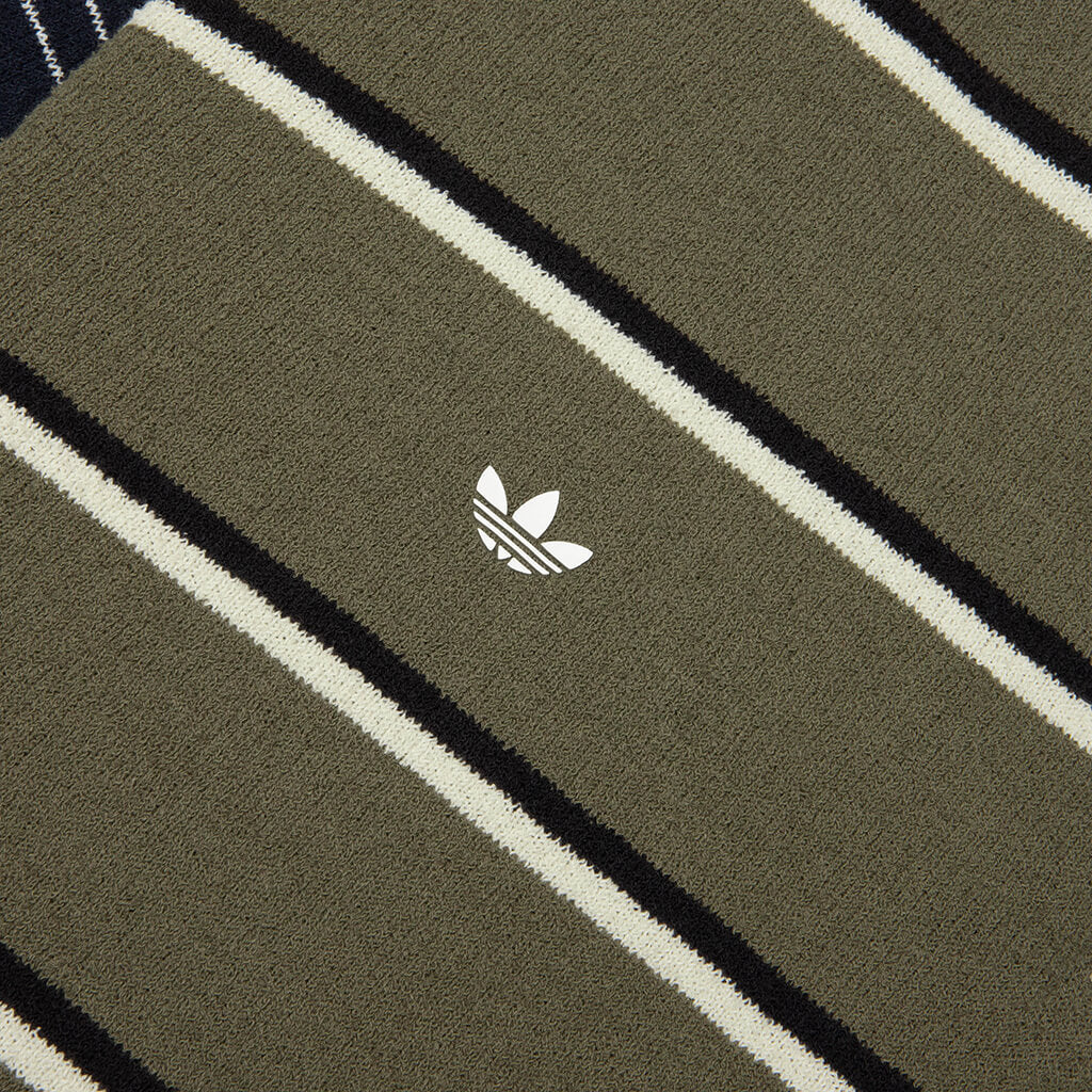 Adidas Originals x Song for the Mute 007 Long Sleeve Polo - Olive Strata/Alumina/Black - Image 4