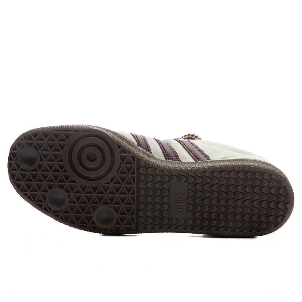 Womens Samba Long Tongue - Cream White/Maroon/Gold Metallic - Image 4