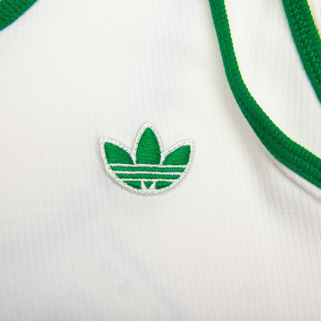 Women's Adidas x Sporty & Rich Tank Top - Off White/Green - Image 4