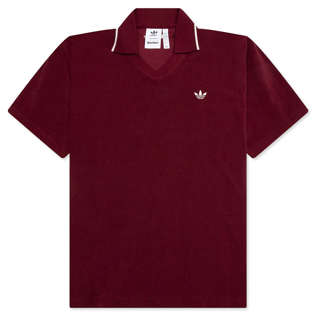 Adidas x Wales Bonner Terry Polo - Collegiate Burgundy