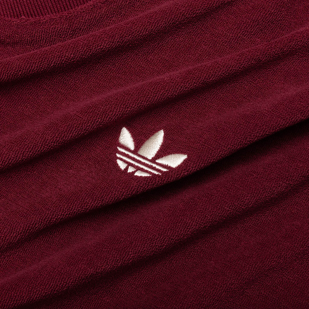 Adidas x Wales Bonner Terry Polo - Collegiate Burgundy - Image 4