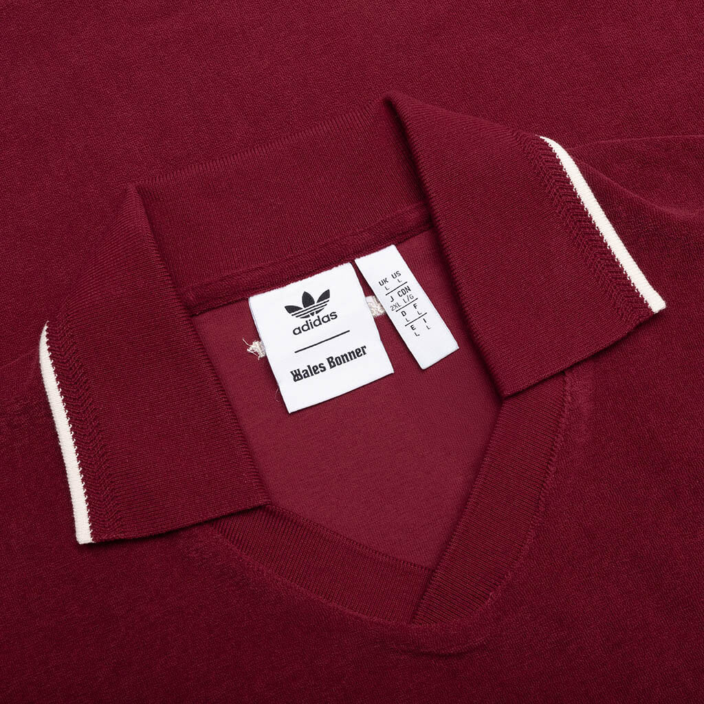Adidas x Wales Bonner Terry Polo - Collegiate Burgundy - Image 5
