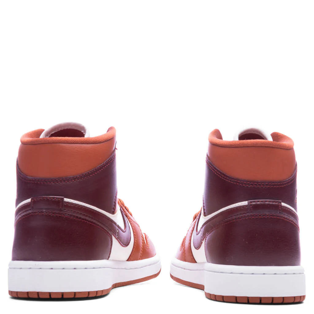 Women's Air Jordan 1 Mid - Dusty Peach/Night Maroon/Sail - Image 4