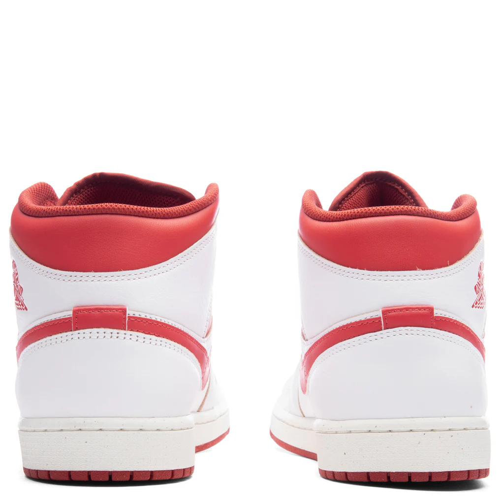 Air Jordan 1 Mid SE - White/Lobster/Dune Red - Image 4