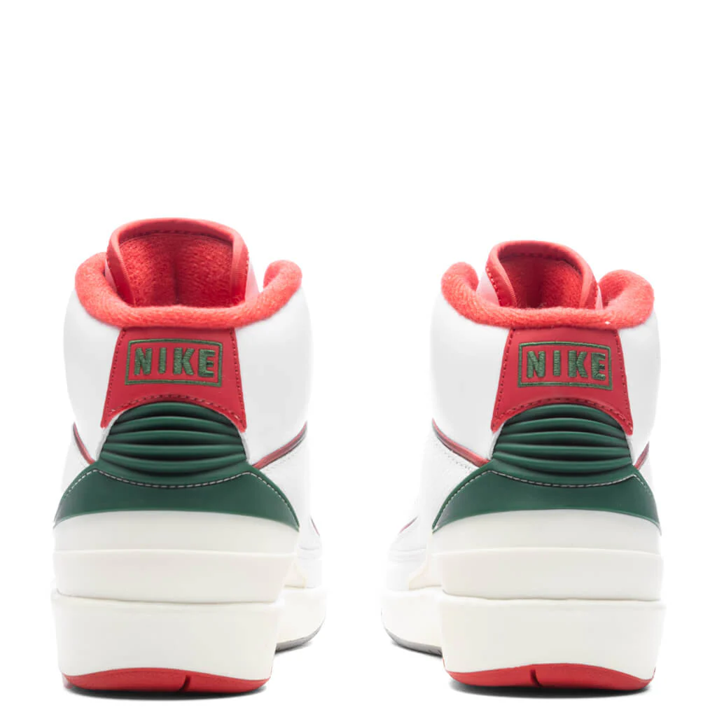 Air Jordan 2 Retro (GS) 'Italy' - White/Fire Red/Fir - Image 4