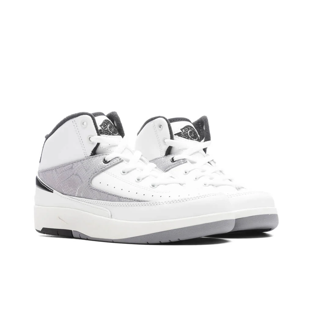 Air Jordan 2 Retro (PS) 'Python' - White/Fire Red/Cement Grey - Image 2