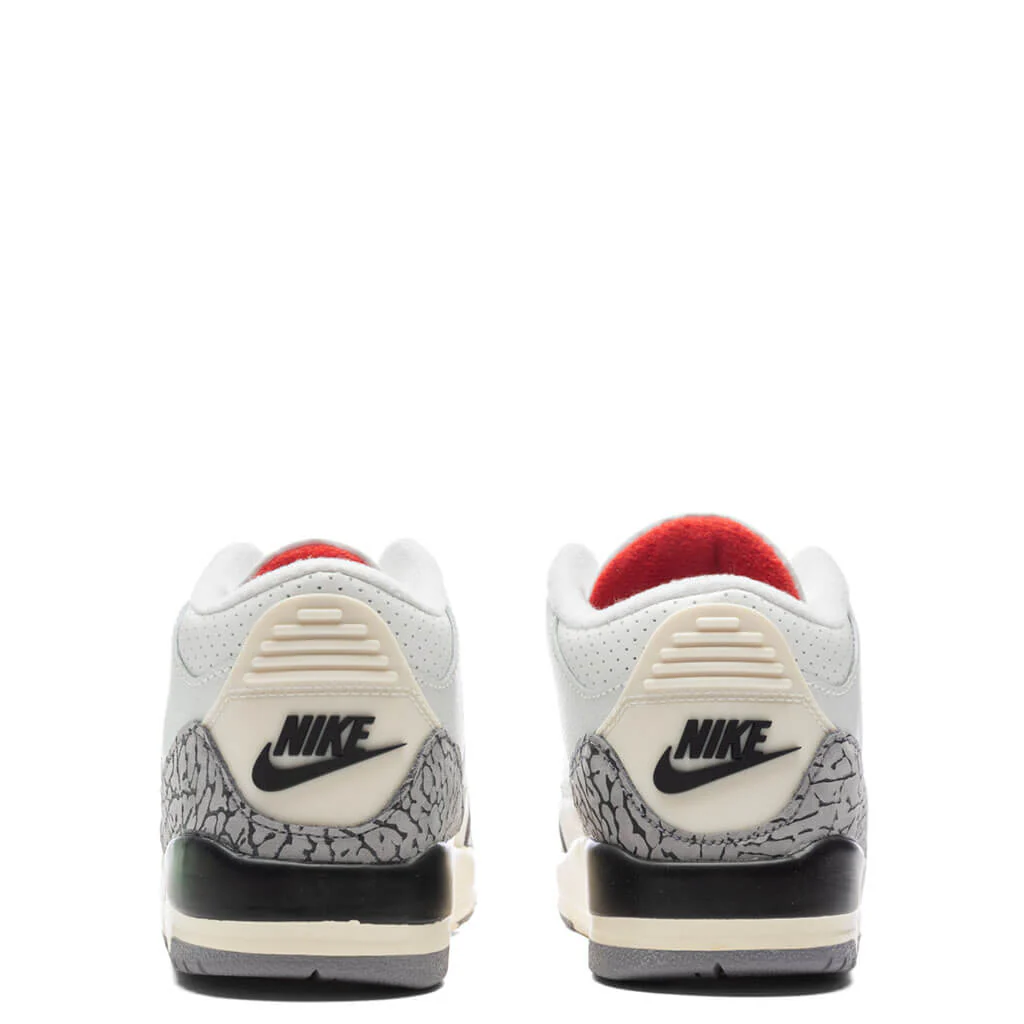 Air Jordan 3 Retro (PS) White Cement Reimagined - Summit White/Fire Red - Image 4