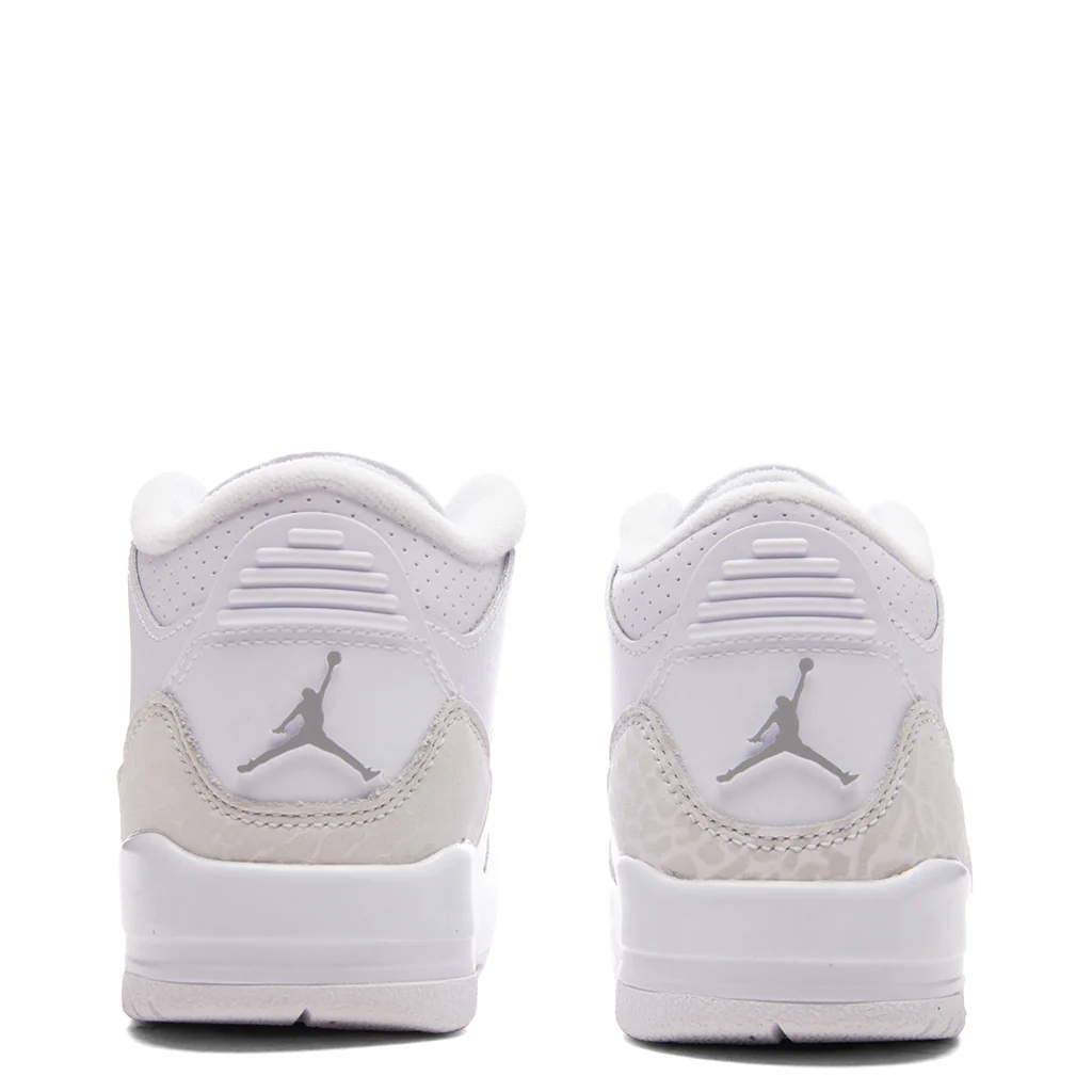 Air Jordan 3 Retro 'Pure Money' (PS) - White/Metalic Silver - Image 4