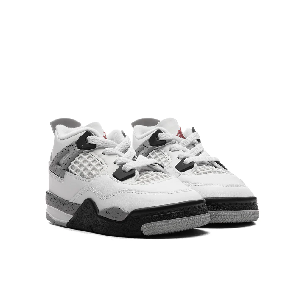 Air Jordan 4 Retro OG 'White Cement' (TD) - Summit White/Fire Red/Cement Grey/Black - Image 2