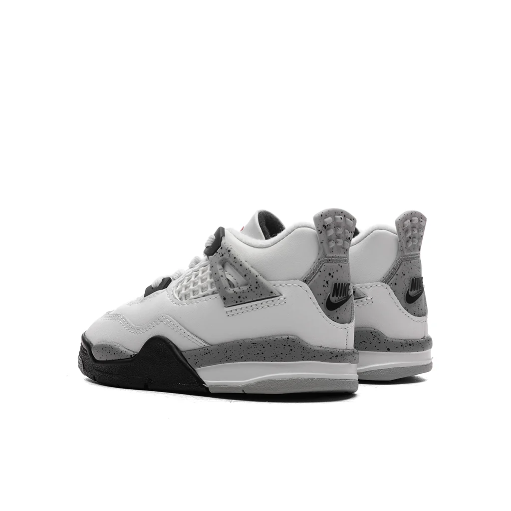 Air Jordan 4 Retro OG 'White Cement' (TD) - Summit White/Fire Red/Cement Grey/Black - Image 3