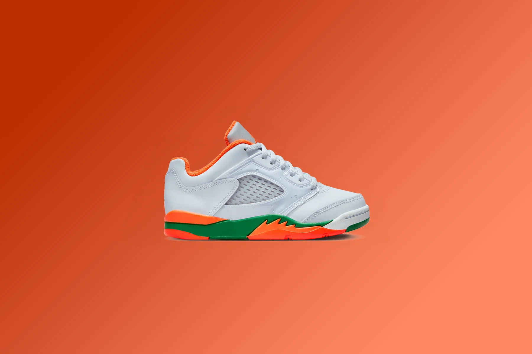 Air Jordan 5 Retro Low (PS) - Football Grey/Brilliant Orange/Pine Green - Image 5