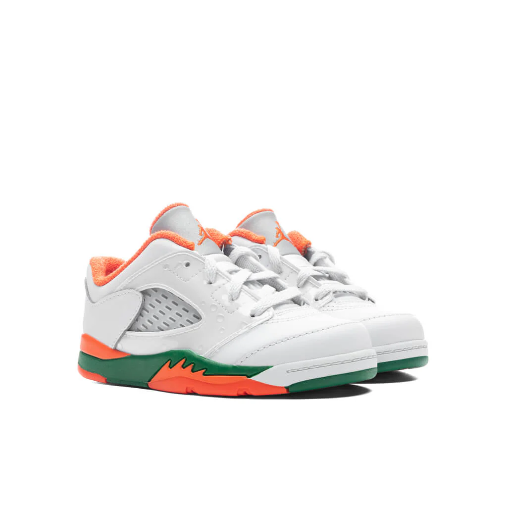 Air Jordan 5 Retro Low (TD) - Football Grey/Brilliant Orange/Pine Green - Image 2
